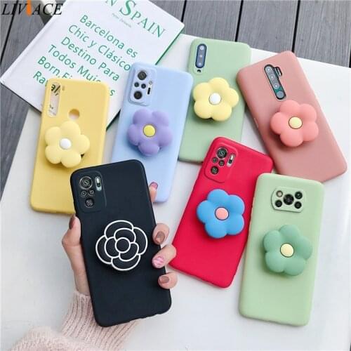 3D Cartoon Silicone Phone Holder Case For Xiaomi Redmi Note 10 Note10 Pro 10S Poco F3 5G X3 Pro Nfc M3 F2 Soft Back Cover
