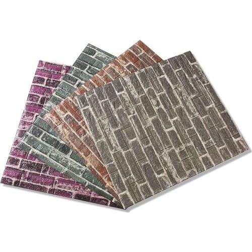 3D Wall Stickers Retro Simulated Brick wall Decor Living Room Bedroom DIY Self adhesive Waterproof Wall Covering Wallpapers