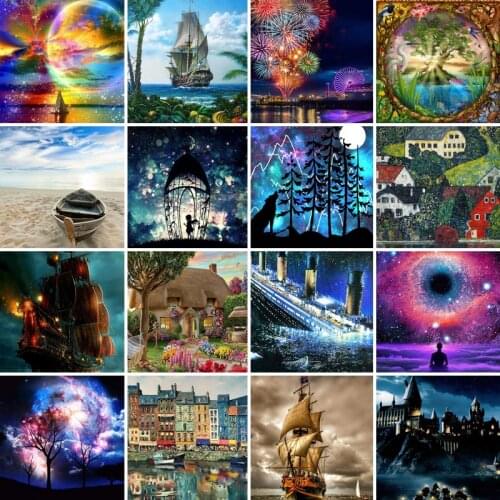 45/50/55/60/65diamond painting 5D Full Square Diamond embroidery mosaic Cross Stitch landscape DIY home Decoration festival Gift