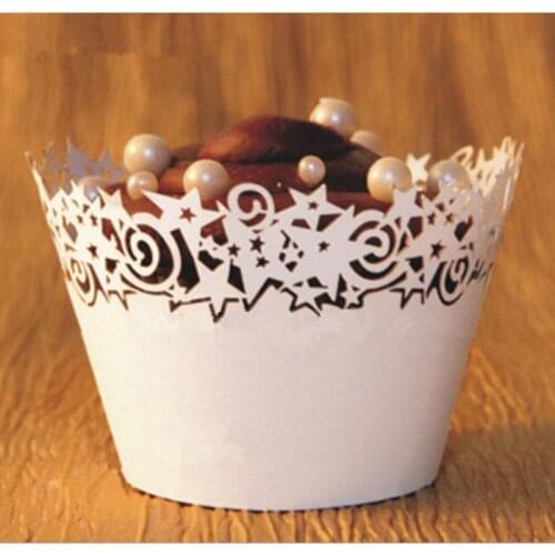 50pcs Star Cupcake Wrappers Cup cake Muffin Paper Wrapper Christmas babyshows Children Birthday Party Home Decoration Supplies