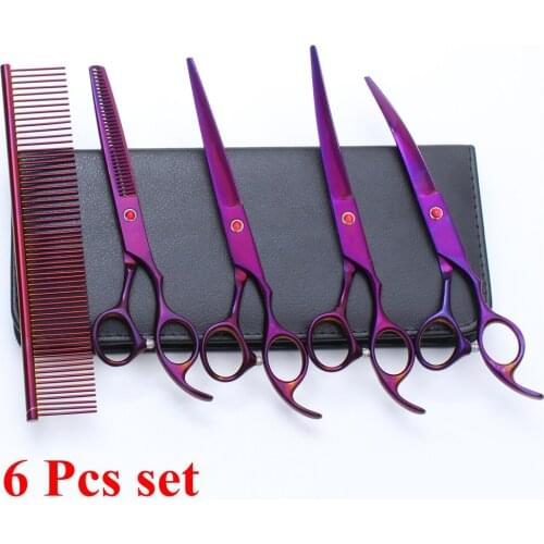 7 Pet Dog Scissors 20Set Stainless Steel Hair Grooming Scissors Animals Cat Hair Cutting Thinning Tools Kit Scissor Curved 3003