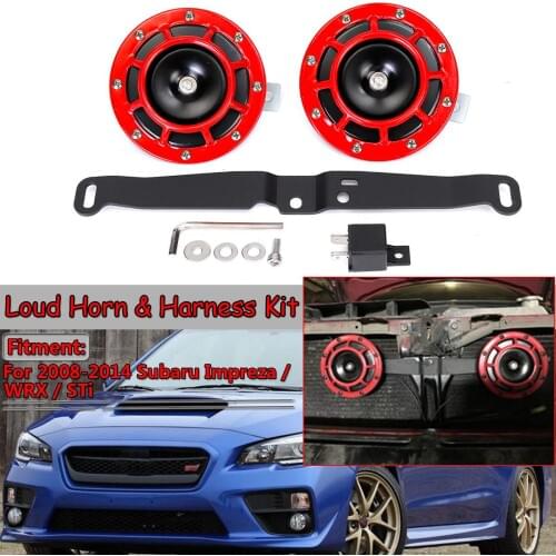 For SUBARU Impreza WRX STi BRZ 2008-2014 12V Car Electric Blast Tone Grill Mount Super Loud Horn & Harness Kit Mounting Bracket