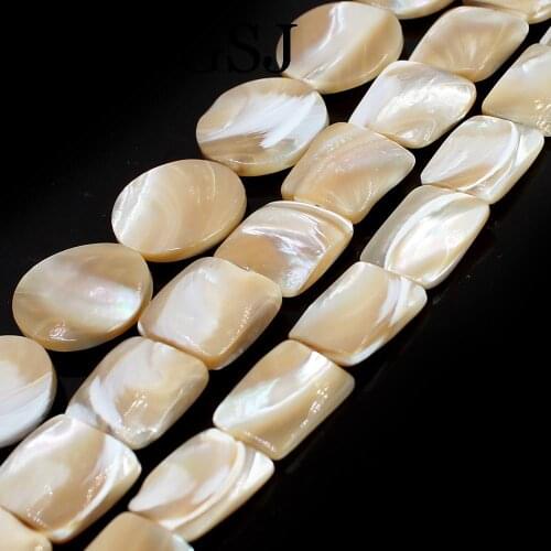 Free Shipping Square Coin Rectangle Gold Sea Natural Shell DIY Jewelry Craft Beads Strand 15"
