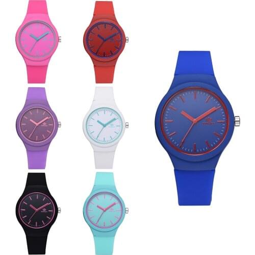 Womens Fashion Sports Silicone Quartz Watch Simple Scale Jelly Color Full Silicone Female Student Trendy Womens Watch