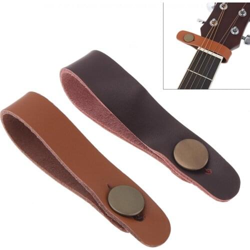 Genuine Leather Guitar Strap Holder Button Safe Lock for Acoustic Electric Classic Bass Guitar
