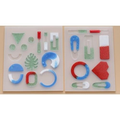 NOT AS LONG diy Epoxy Mold 2 Pendant Hairpin Silicone Mold Making Mirror Earrings Handmade Personality Exquisite Small Jewelry