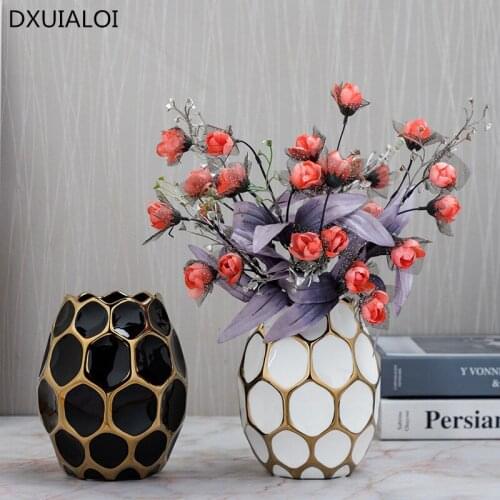 European style flower home decoration Phnom Penh creative diamond plating flower arrangement decoration flower vase