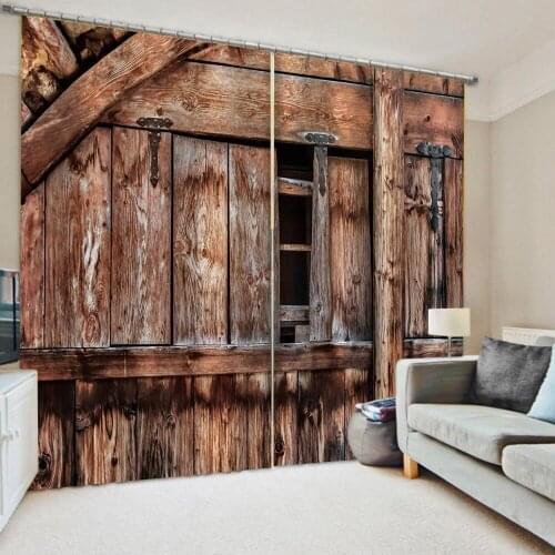 Photo brown woods curtains 3D Window Curtains For Living Room Bedroom Drapes cortinas 3d curtains