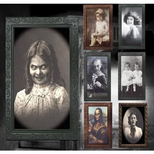 38*25CM 3D Ghost Photo Frame Horror Pictures Frames Changing Face Ghost Halloween Party Decor Halloween Decoration Props