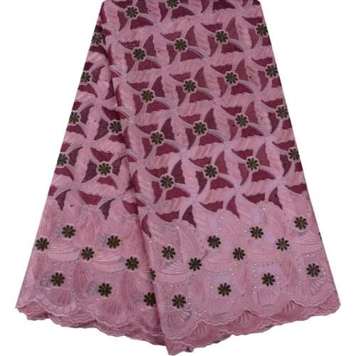 Hot Sale African Swiss Voile Lace Fabric with Stones 2018 High Quality Swiss Voile Lace In Switzerland For Wedding Dress 1047