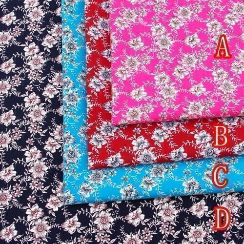 140cmx50cm Cotton Poplin Fabric for Cloth, Bedding, Patchwork - Flowers and Vine (80g)