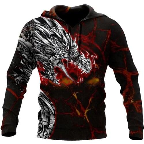 Fire Dragon Lava Art 3D Full Print Hoodies Pullover Sweatshirt Man Women Harajuku Zipper Casual Unisex Jacket Tracksuit Outwear
