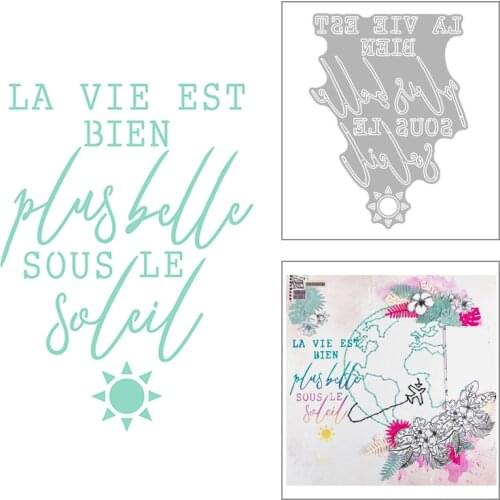 2020 New English Words Plus Belle and Sun Metal Cutting Dies For DIY Making Embossing Greeting Card Album Scrapbooking No Stamps