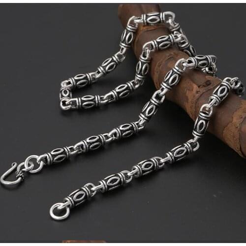 Handmade 100% 925 Silver Man Necklace Vintage Sterling Necklace Pure Silver Chain Necklace Man Jewelry Gift