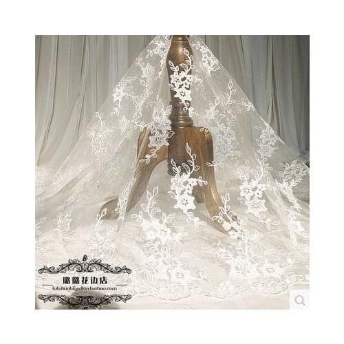 Clothing Lace Accessories Wedding Dress DIY Material Embroidery Decorative Fabric Wide 130CM
