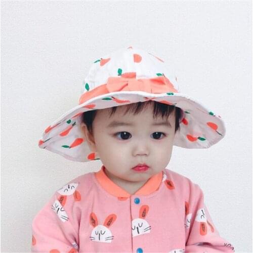 New Cute Bowknot Baby Girl Bucket Hat Kids Girl Sun Hat Fashion Summer Children Intant Toddler Panama Beach Cap