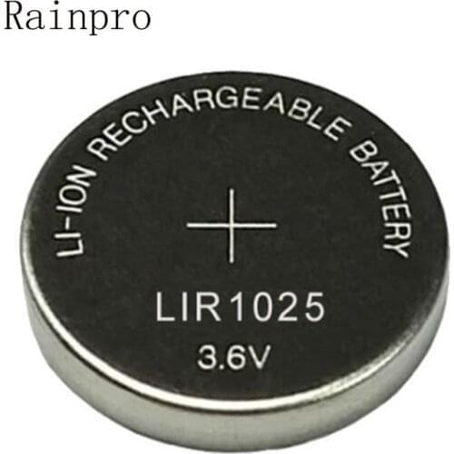 2PCS LIR1025 rechargeable button cell 3.6V rechargeable battery can replace 3V CR1025 lithium battery