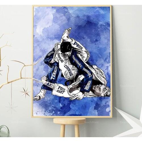 Jiu Jitsu Players Poster/Fighting Martial Arts Poster/BJJ Wall Decor/Wrestler Room Decor/ Jiu-Jitsu Room Decor