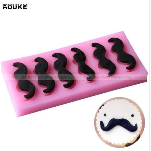 Lovely Beard Shape Fondant Cake Silicone Mold Pastry Candy Mould Jello Pudding Chocolate Molds Ice Cube Soap DIY Baking Tools