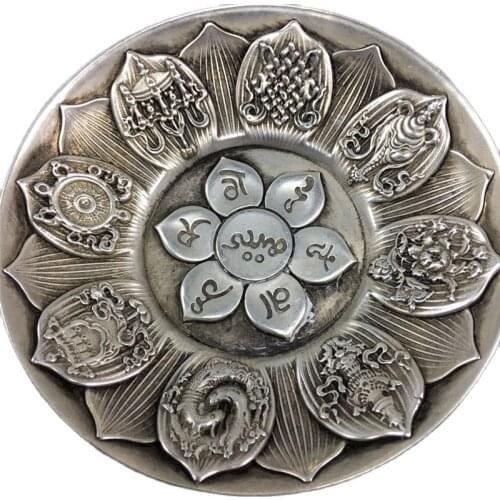 Early collection of Cupronickel brush wash eight treasures brush wash saucer