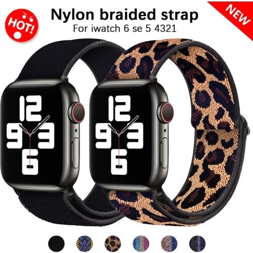 Soft and comfortable nylon Loop elastic buckle Apple watch band 38mm 42mm Series 6 SE 543 2 1 For iWatch Strap Nylon braid 44mm