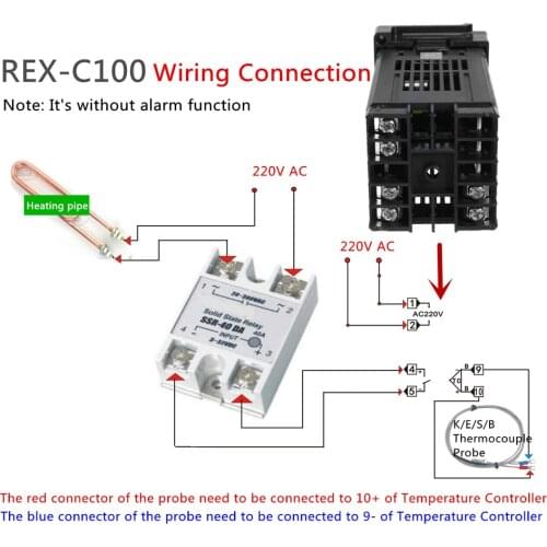 REX-C100 Digital Intelligent Thermostat LCD PID Temperature Controller Set