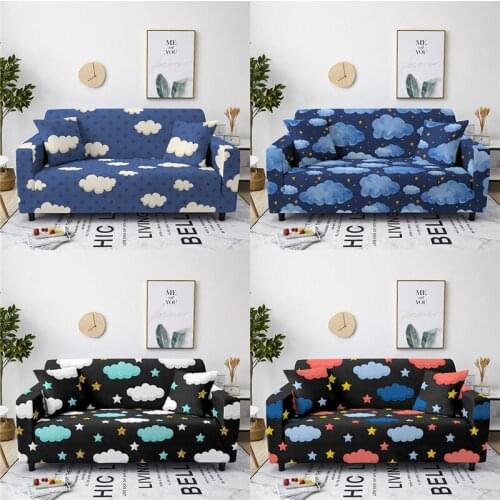 Luxury 3D Clouds Print Sofa Cover Slipcover Stretch Sofa Covers for Living Room Elastic Couch Chair Cover 1-4-seater