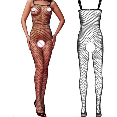 Sexy Open Crotch Bodystockings Hot Lingerie Bodysuit Underwear Women Fishnet Lingerie Crotchless Catsuit Teddies Mujer Plus Size
