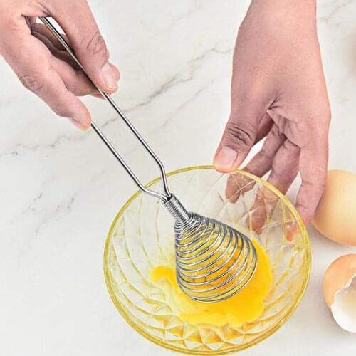 Egg Beater Egg Whisk Manual Push Type Portable Household Kitchen Flour Whisk Milk Frother Egg Stirrer for Home