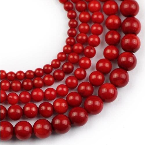 YHBZRET Natural Red Coral stone Spacer Loose Beads For Jewelry making 3/4/5/6/7MM DIY necklace Bracelet pendant Accessories