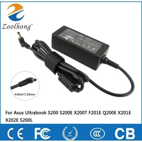 19V 1.75A 33W 4.0*1.35mm AC Laptop Charger Power Adapter For ASUS ADP-33AW S200E X202E X201E Q200 S200L S220 X453M F453 X403M