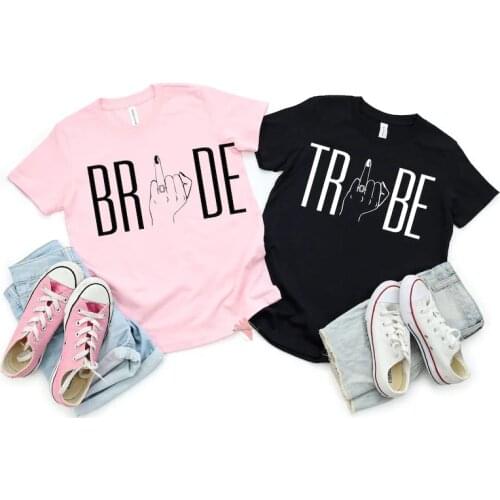 Bride tribe Bachelorette party Bridesmaid proposal gifts tribe Ring finger T-shirt Cotton O Neck Streetwear Female Clothes y2k