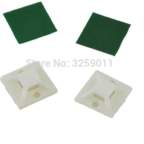 100PCS Self Adhesive Cable Tie Mounts 40 mm * 40 mm Screw Hole Anchor Point Provides Optimal Strength for Long-Term green stick