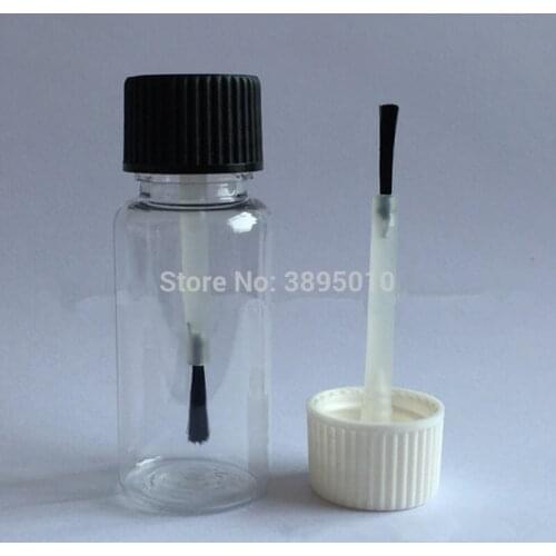 15ml Empty Nail polish Bottle, clear PET Oil Bottle With Lined Brush Cap, plastic nail Packaging Container F654