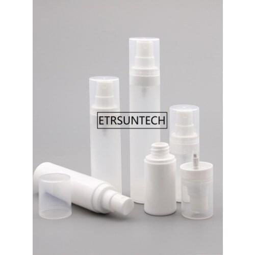 500pcs Mini White Frosted Lotion Bottle Airless 15ml 30ml 50ml Empty Vacuum Pump Toilet Vessel Cosmetic Bottle F3394