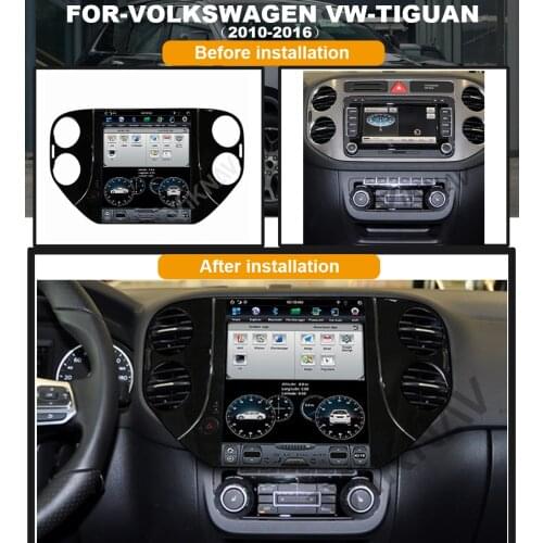 Car GPS navigation radio multimedia player for Volkswagen VW Tiguan 2010-2016 android system Tesla style stereo FM 10.4 inch