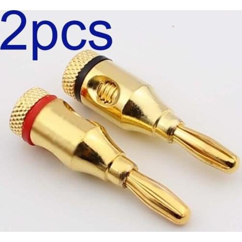 Free shipping2x 4mm Musical Audio Speaker Cable Wire Banana Plug Connector G8 DJ Studio Free shippingnew