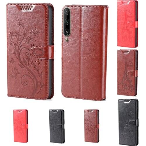 For Huawei Honor 9X Pro butterfly flower Tower Flip Leather Wallet Phone Case For Huawei P Smart Pro 2019 Phone cover card slot