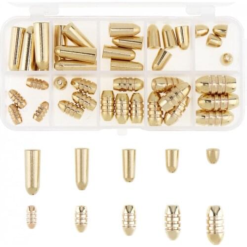 Fishing Tools 50PCS Bullet Copper 1.8g 3.5g 5g 7g 10g Copper Bob Weight Balancer Pendant for Lure Fishing Accessories Tackles