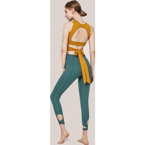 Eshion Two Piece Yoga Seamless Set Leggings Workout Clothes for Women with Sleeveless Crop Top Sport Suit Ladies Tracksuit Girl