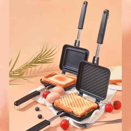 Sandwich Mold 34.5*15cm Pan Double Side Grill Fry Pan Cookware Double Face Pan Steak Fry Pan Pancake outdoor Kitchen supplies