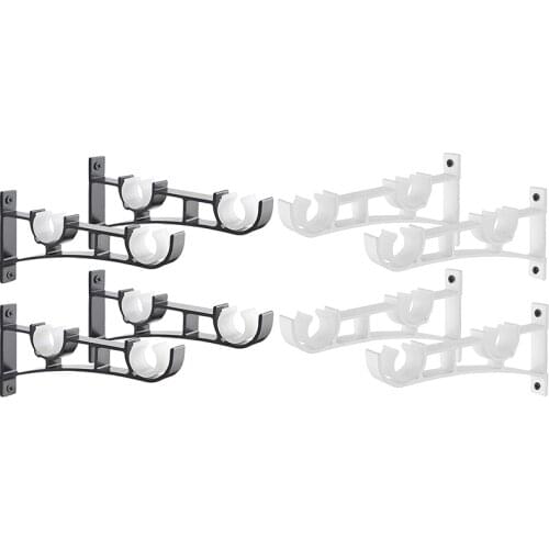Double Curtain Rod Holders Set, Curtain Rod Brackets, Tap Right Into Window Frame Curtain Rod Hang Curtain Brackets for Window B