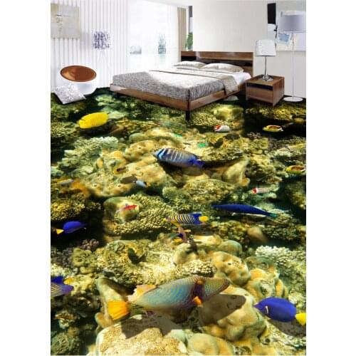 Beautiful scenery wallpapers Underwater world coral 3d painting art floor 3d floor painting wallpaper
