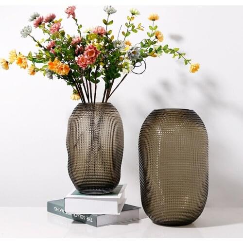 Creative simple grainy hydroponic glass vase Modern home living room flower arrangement glass vase ornaments