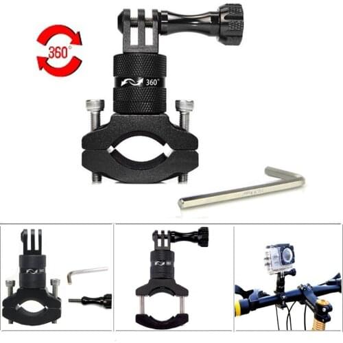 Bike Handlebar Mount Holder for GoPro Cameras - Seatpost Clamp for Bicycles & More -With 360 Degree Rotary Aluminum Alloy Bike