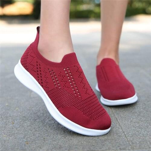 Plus Size 42 Sneakers Women Stretch Fabric Socks Shoes Woman Fashion Vulcanize Shoes Slip On Tenis Feminino Women Casual Shoes
