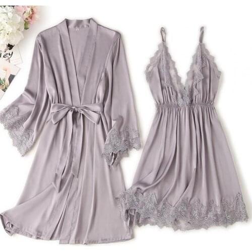 Lace Trim Sexy Wedding Lady Robe Suit Loose Satin Bride Bridesmaid Kimono Bathrobe Gown Mini Sleepwear Rayon Intimate Lingerie