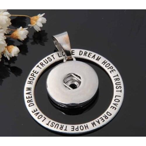 Hot Sale 116 hope 18mm Snap Button Necklace Pendant Necklace Interchangeable Charm jewelry For Women gift