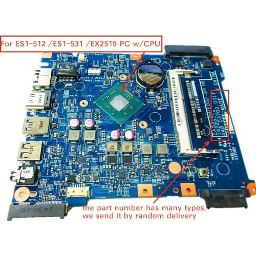 448.03703.001 / 448.03708.0011 / 448.05302.0011 For Acer aspire ES1-512 ES1-531 EX2519 Laptop Motherboard with pentium cpu