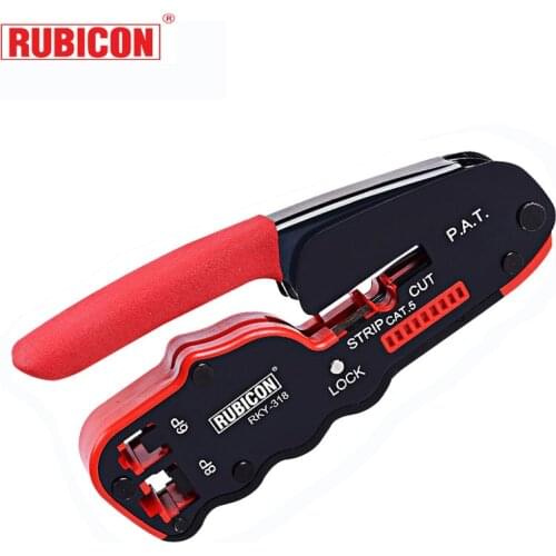 Rubicon Multifunctional RJ45 RJ11 Connector Crystal Head 8C8P Network Tool With Wire Stripping Squeeze Crimping Wire Pliers Tool